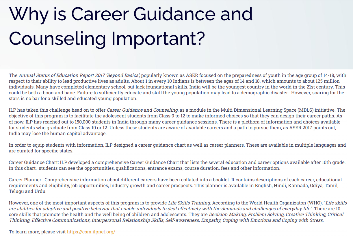 Why is Career Guidance and Counseling Important?